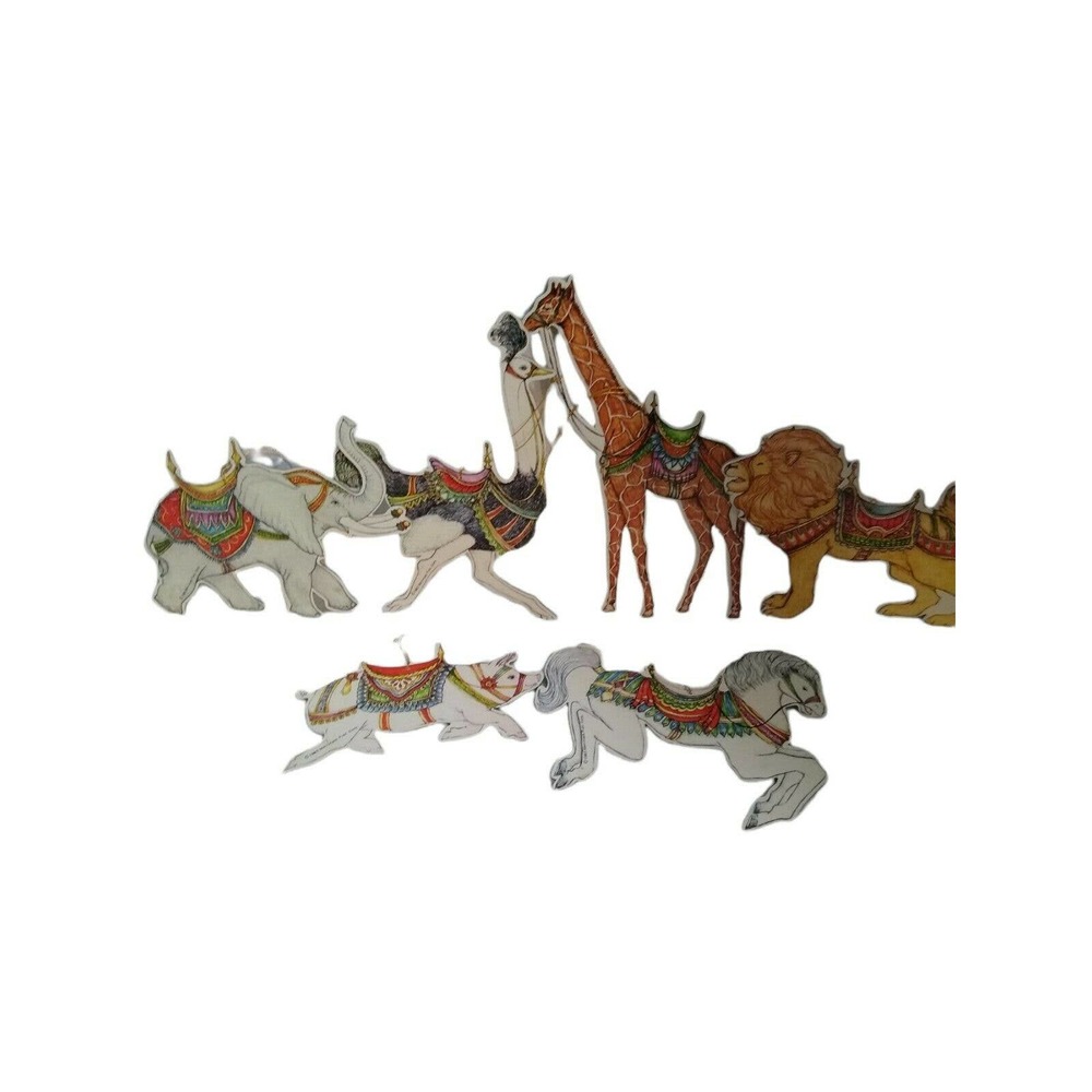 Vintage Merrimack Animal Kingdom Ornaments 6 Count